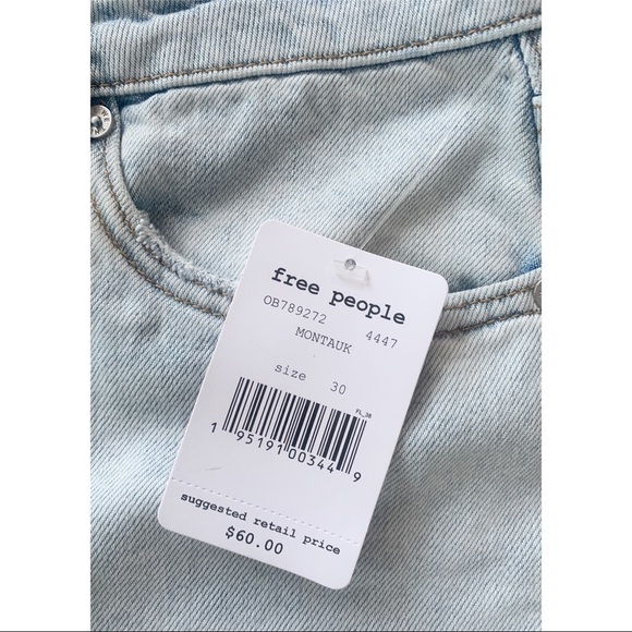 Nwt Free People Ripped Denim Mini Skirt Montauk - Picture 6 of 12